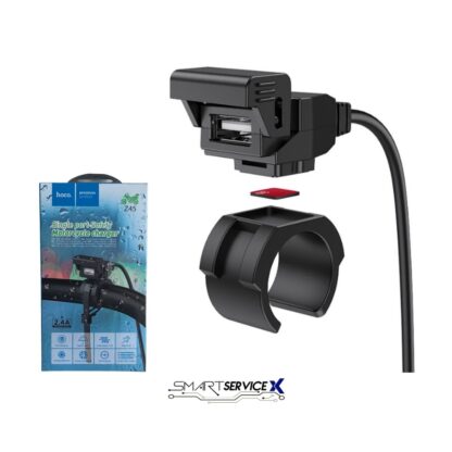 CARGADOR DE MOTO HOCO Z45 USB-A 5V 2.4A - NEGRO